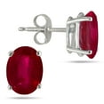 thumbnail image 1 of SZUL Women's 6x4MM All Natural Oval Ruby Stud Earrings in .925 Sterling Silver, 1 of 3