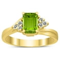 thumbnail image 1 of SZUL Women's 7X5MM Peridot and Diamond Twist Ring in 10K Yellow Gold, 1 of 4