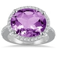 thumbnail image 1 of SZUL Women's 8 Carat Oval Amethyst and Diamond Ring in 14K White Gold, 1 of 3