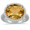 thumbnail image 1 of SZUL Women's 8 Carat Oval Citrine and Diamond Ring in 14K White Gold, 1 of 3