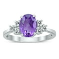 thumbnail image 1 of SZUL Women's 8X6MM Amethyst and Diamond Regal Ring in 10K White Gold, 1 of 4