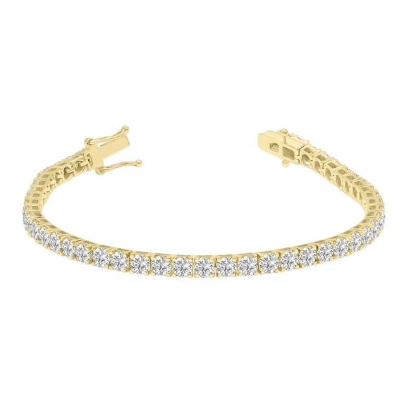 SZUL Women's 9 Carat TW Lab Grown Diamond Tennis Bracelet in 14K Yellow Gold (G-H Color, VS1-VS2 Clarity)