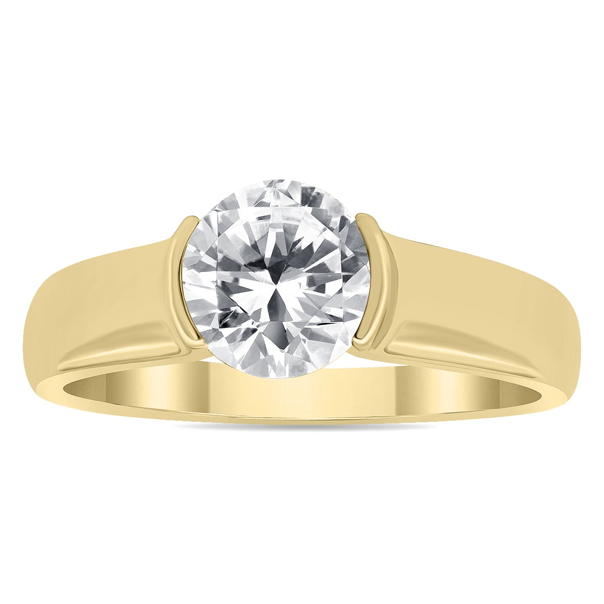 Yellow gold bezel diamond hotsell ring