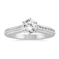thumbnail image 1 of SZUL Women's AGS Certified 1 1/4 Carat TW Diamond Channel Engagement Ring in 14K White Gold (J-K Color, I2-I3 Clarity), 1 of 5