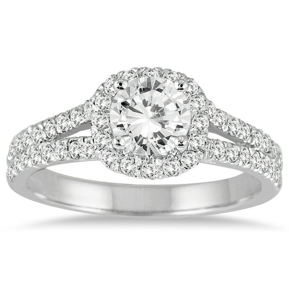 SZUL Women's AGS Certified 1 1/4 Carat TW Diamond Engagement Ring in 14K White Gold (J-K Color, I2-I3 Clarity)