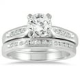 thumbnail image 1 of SZUL Women's AGS Certified 1 1/5 Carat TW Diamond Bridal Set in 14K White Gold (H-I Color, I1-I2 Clarity), 1 of 7