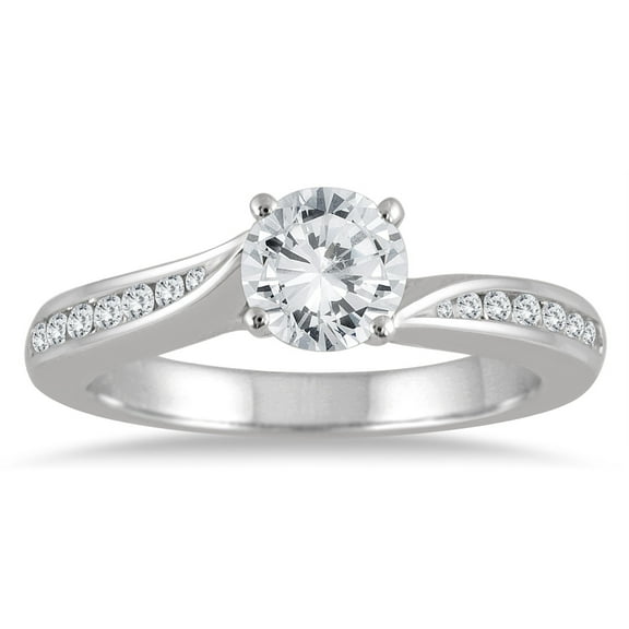 SZUL Women's AGS Certified 1 1/8 Carat TW Diamond Engagement Ring in 14K White Gold (J-K Color, I2-I3 Clarity)