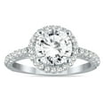 thumbnail image 1 of SZUL Women's AGS Certified 1 1/8 Carat TW Halo Diamond Engagement Ring in 14K White Gold (J-K Color, I2-I3 Clarity), 1 of 6