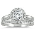 thumbnail image 1 of SZUL Women's AGS Certified 1 2/3 Carat TW Diamond Halo Bridal Set in 14K White Gold (J-K Color, I2-I3 Clarity), 1 of 6