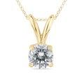 thumbnail image 1 of SZUL Women's AGS Certified 1/2 Carat Round Diamond Solitaire Pendant in 14K Yellow Gold (J-K-L Color, I2-I3 Clarity), 1 of 6