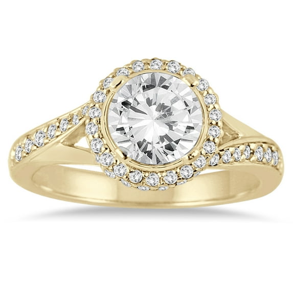 SZUL Women's AGS Certified 1 3/8 Carat TW Diamond Engagement Ring in 14K Yellow Gold (J-K Color, I2-I3 Clarity)