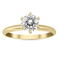 thumbnail image 1 of SZUL Women's AGS Certified 1 Carat Diamond Solitaire Ring in 14K Yellow Gold (J-K Color, I2-I3 Clarity), 1 of 7