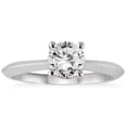 thumbnail image 1 of SZUL Women's AGS Certified 1 Carat Knife Edge Diamond Solitaire Ring in 14K White Gold (J-K Color, I2-I3 Clarity), 1 of 4
