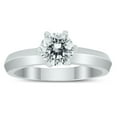 thumbnail image 1 of SZUL Women's AGS Certified 1 Carat Knife Edge Diamond Solitaire Ring in 14K White Gold (K-L Color, I2-I3 Clarity), 1 of 6