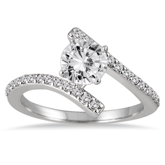 SZUL Women's AGS Certified 1 Carat TW Diamond Engagement Ring in 14K White Gold (J-K Color, I2-I3 Clarity)