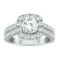 thumbnail image 1 of SZUL Women's AGS Certified 2 Carat TW Diamond Halo Engagement Ring in 14K White Gold (H-I Color, I1-I2 Clarity), 1 of 6