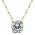 thumbnail image 1 of SZUL Women's AGS Certified 3/4 Carat Floating Round Diamond Solitaire Necklace in 14K Yellow Gold (K-L Color, I2-I3 Clarity), 1 of 6