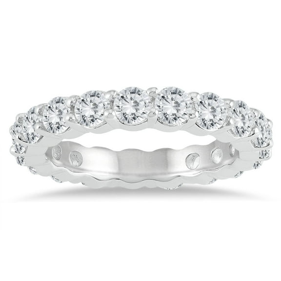 SZUL Women's AGS Certified Diamond Eternity Band in 14K White Gold (2.55 - 3 CTW)