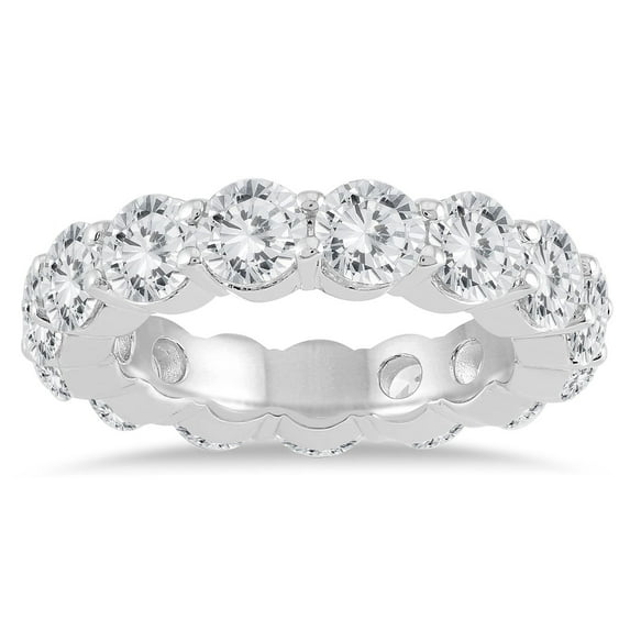 SZUL Women's AGS Certified Diamond Eternity Band in 14K White Gold (5.20 - 6 CTW)