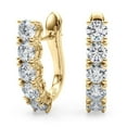 thumbnail image 1 of SZUL Women's Almost 3/4 Carat TW Omega Back Diamond Hoop Earrings in 14K Yellow Gold, 1 of 4