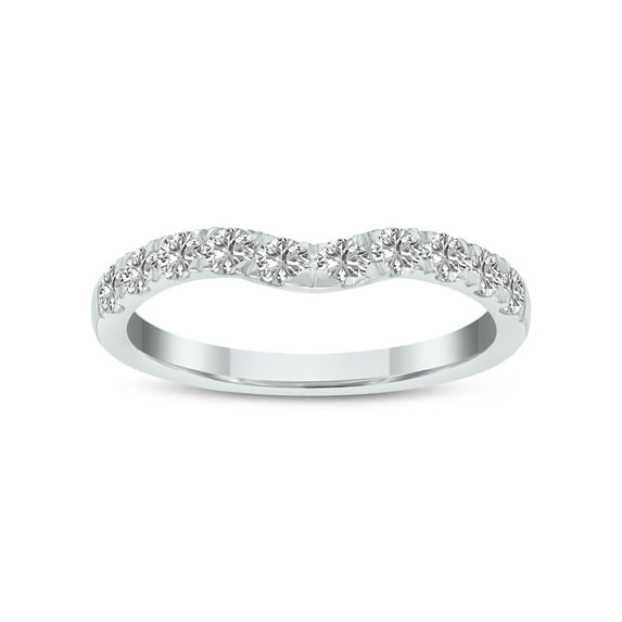 SZUL Women's Almost 3/4 Carat TW Round Lab Grown Diamond Wedding Band in 14K White Gold