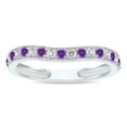 thumbnail image 1 of SZUL Women's Amethyst and Diamond Channel Set Wedding Band in 10K White Gold, 1 of 5