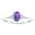 thumbnail image 1 of SZUL Women's Amethyst and Diamond Half Moon Ring in 10K White Gold, 1 of 5