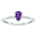 thumbnail image 1 of SZUL Women's Amethyst and Diamond Sparkle Ring in 10K White Gold, 1 of 5