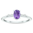 thumbnail image 1 of SZUL Women's Amethyst and Diamond Sparkle Ring in 10K White Gold, 1 of 5