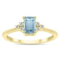 thumbnail image 1 of SZUL Women's Aquamarine and Diamond Regal Ring in 10K Yellow Gold, 1 of 6