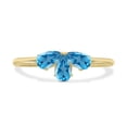 thumbnail image 1 of SZUL Women's Blue Topaz Pear Shape Three Stone Ring in 10K Yellow Gold, 1 of 6
