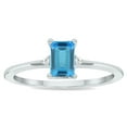 thumbnail image 1 of SZUL Women's Blue Topaz and Diamond Classic Band in 10K White Gold, 1 of 5