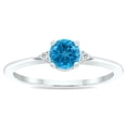 thumbnail image 1 of SZUL Women's Blue Topaz and Diamond Classic Band in 10K White Gold, 1 of 5