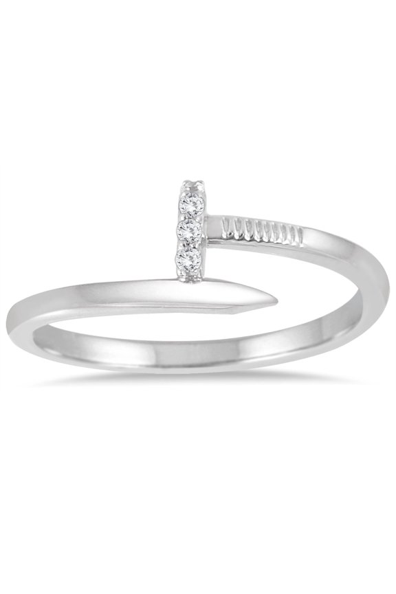 Women's Diamond Accent Screw Ring in 14K White Gold (J-K-L Color, I2-I3 Clarity)