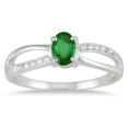 thumbnail image 1 of SZUL Women's Emerald and Diamond Ring Set in 10K White Gold, 1 of 3