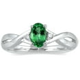 thumbnail image 1 of SZUL Women's Emerald and Diamond Ring in 10K White Gold, 1 of 3