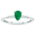 thumbnail image 1 of SZUL Women's Emerald and Diamond Sparkle Ring in 10K White Gold, 1 of 5