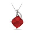 thumbnail image 1 of SZUL Women's Garnet & Diamond Swirl Pendant in 10K White Gold, 1 of 3
