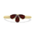 thumbnail image 1 of SZUL Women's Garnet Pear Shape Three Stone Ring in 10K Yellow Gold, 1 of 6