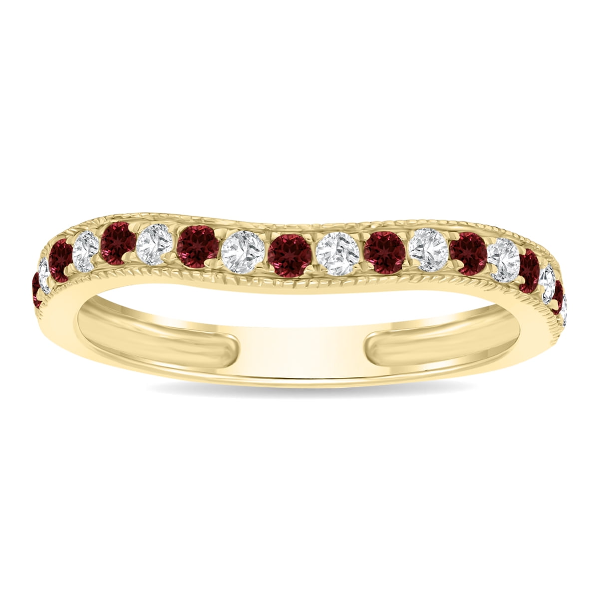 Garnet and shop diamond band