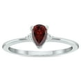 thumbnail image 1 of SZUL Women's Garnet and Diamond Classic Band in 10K White Gold, 1 of 5