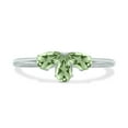 thumbnail image 1 of SZUL Women's Green Amethyst Pear Shape Three Stone Ring in 10K White Gold, 1 of 6
