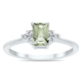thumbnail image 1 of SZUL Women's Green Amethyst and Diamond Regal Ring in 10K White Gold, 1 of 6