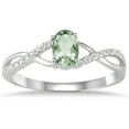 thumbnail image 1 of SZUL Women's GreenAmethyst and Diamond Twist Ring in 10K White Gold, 1 of 3