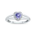 thumbnail image 1 of SZUL Women's Heart Shape Tanzanite and Diamond Ring in 10K White Gold, 1 of 6
