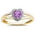 thumbnail image 1 of SZUL Women's Heart Shaped Amethyst and Diamond Ring, 1 of 2