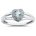 thumbnail image 1 of SZUL Women's Heart Shaped Aqquamarine  and Diamond Ring, 1 of 2