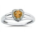 thumbnail image 1 of SZUL Women's Heart Shaped Citrine and Diamond Ring, 1 of 2