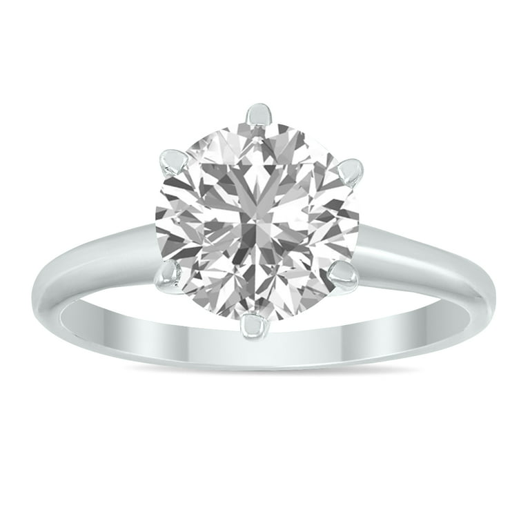 Szul Women's IGI Certified Lab Grown 1 1/4 Carat Diamond Solitaire Ring in 14K White Gold (I Color, SI1 Clarity), Size: 6