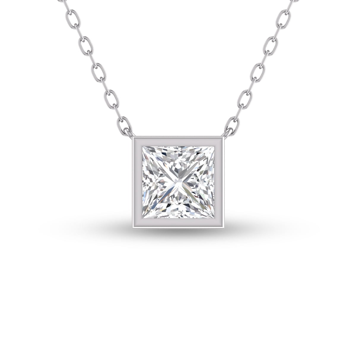 Bezel set diamond solitaire deals pendant